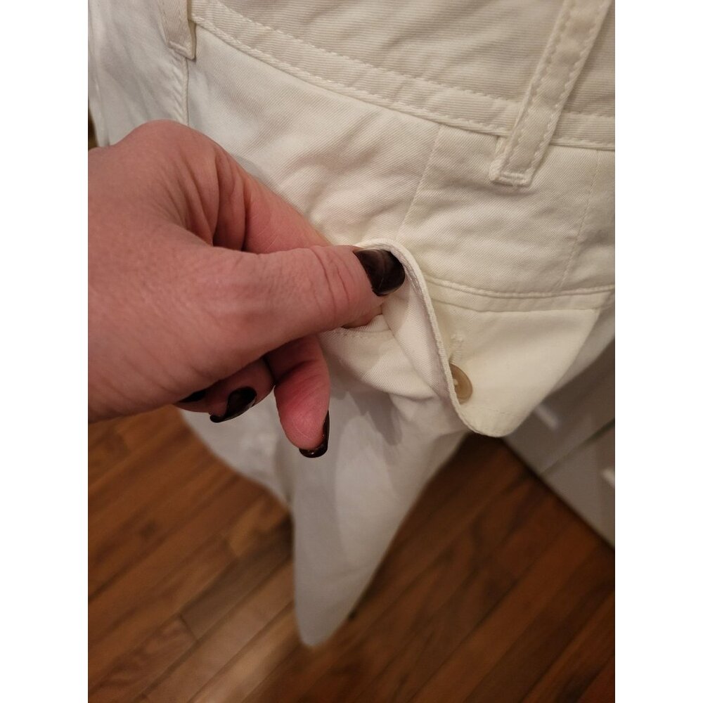 Lands End White Cotton Twill Pencil Skirt 14 Nautical Preppy Old Money Vacation - Picture 4 of 10